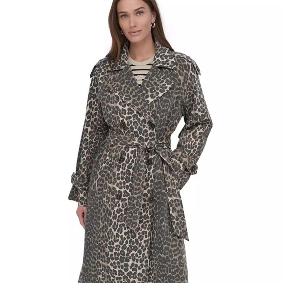 Dkny Jackets & Blazers - DKNY Leopard Print Trench Coat